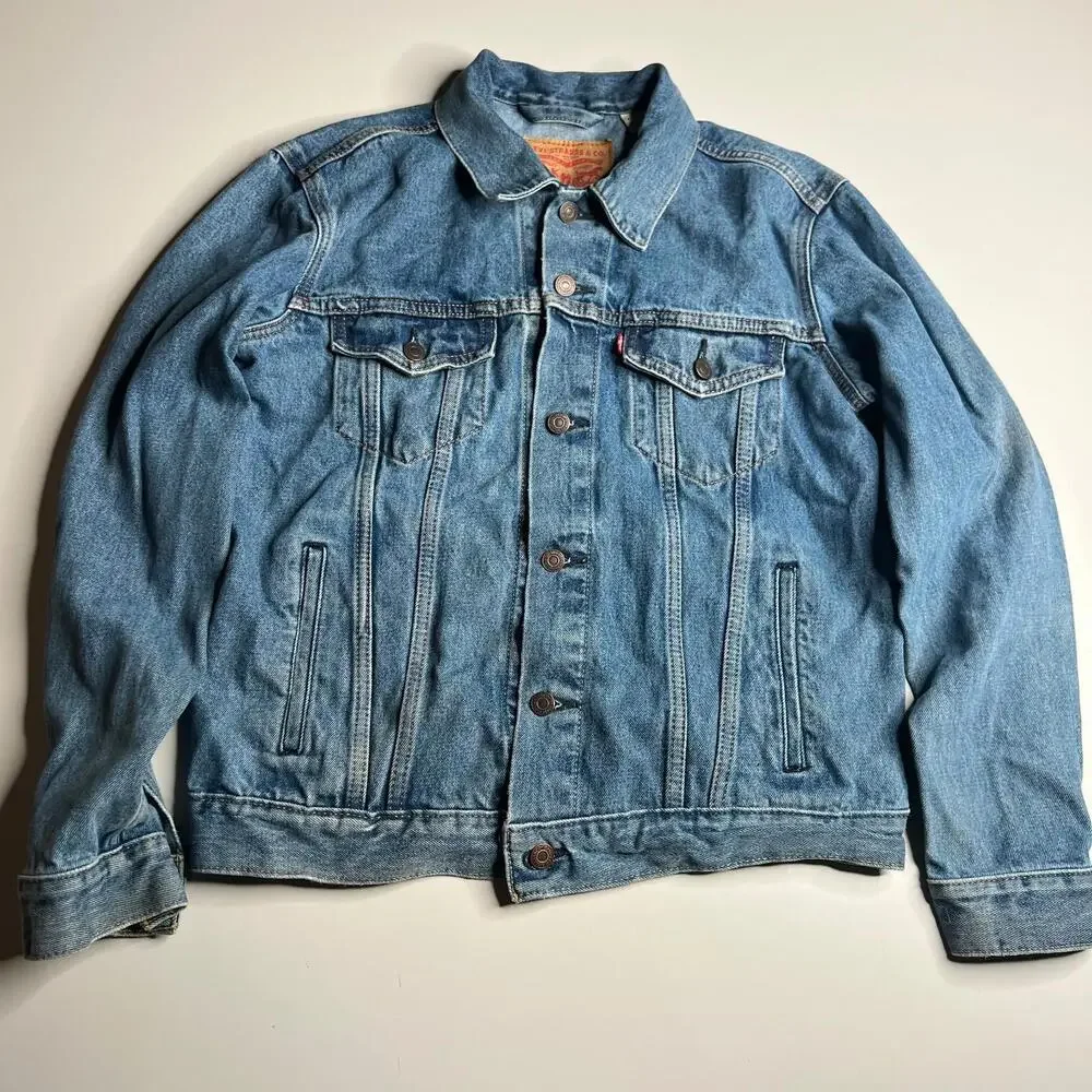 Levi’s Men’s Denim Trucker Jacket Blue Classic Jean Jacket Size‎ M Vintage Look
